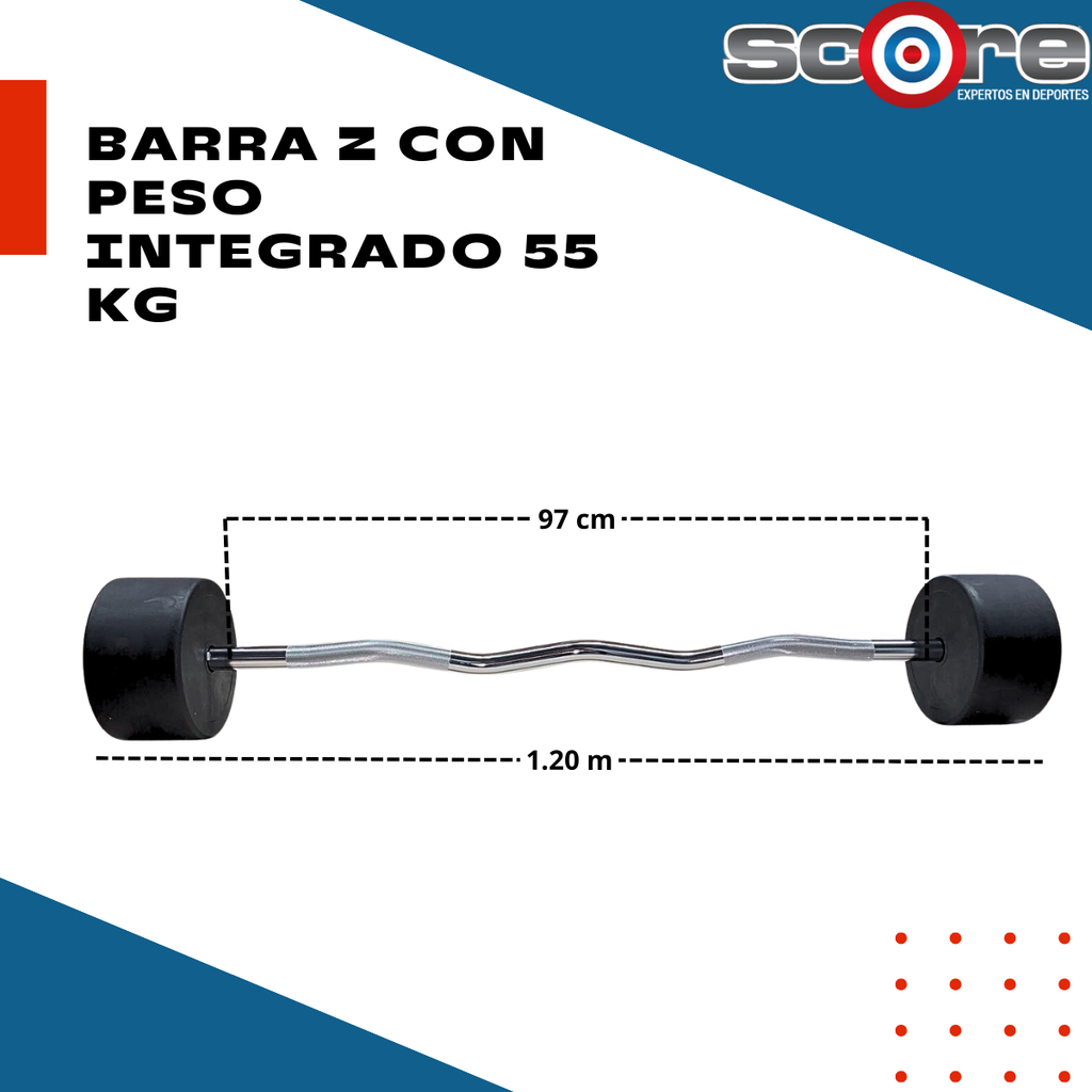 Barra Z con peso integrado 55 kg Score M xico
